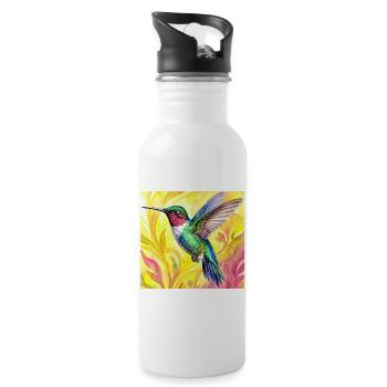 Kolibri - Trinkflasche mit integriertem Trinkhalm - Weiß - Rechts