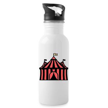 Zirkuszelt Manege Zirkus Bunt - Trinkflasche mit integriertem Trinkhalm - Weiß - Rechts