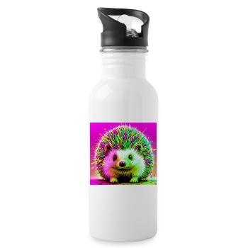 hedgehog - Water bottle with straw - white - Right