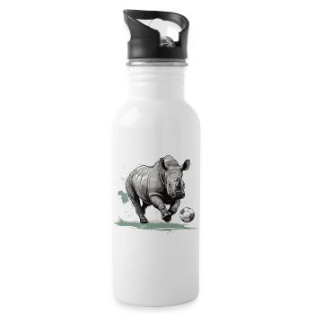 Rhino Football Team - Water bottle with straw - white - Right