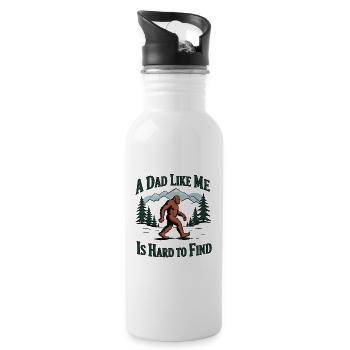 Vater wie ich – schwer zu finden Yeti Bigfoot - Trinkflasche mit integriertem Trinkhalm - Weiß - Rechts