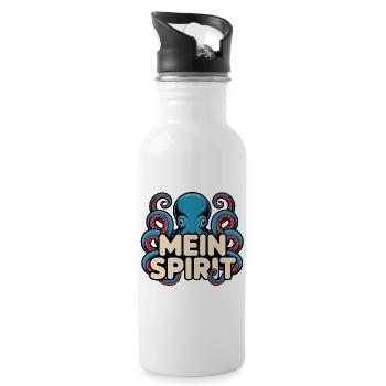 Mein Spirit Kraken Oktopus Illustration - Trinkflasche mit integriertem Trinkhalm - Weiß - Rechts