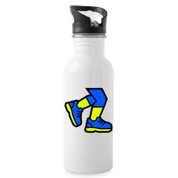 Dynamic Runner Legs Jogging - Water bottle with straw - white - Right