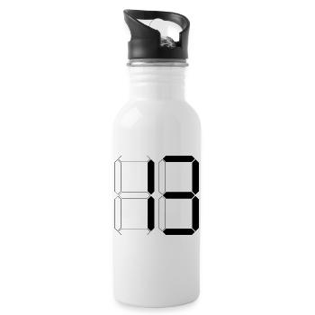 NUMBER 13 Thirteen Birthday Gift Digital - Water bottle with straw - white - Right