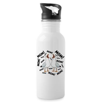 Mom Seagull Funny Mama Seagulls Mother's Day Humor - Water bottle with straw - white - Right