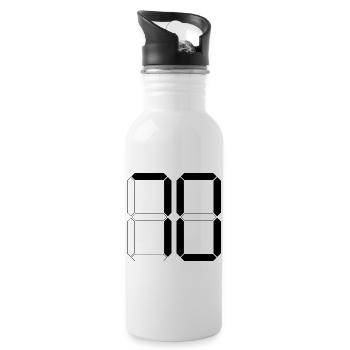 NUMMER 70 Siebzig Geschenk Digital - Trinkflasche mit integriertem Trinkhalm - Weiß - Rechts