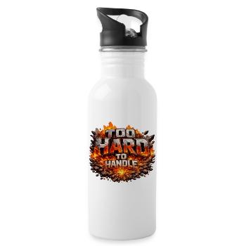Too Hard To Handle - Water bottle with straw - white - Right