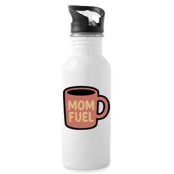 Mom Fuel Kaffee Tasse Mama - Trinkflasche mit integriertem Trinkhalm - Weiß - Rechts