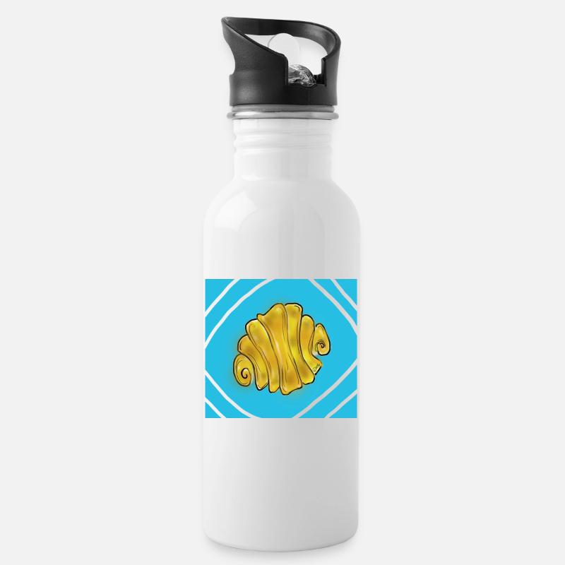 Franzbrötchen - Water bottle with straw - white