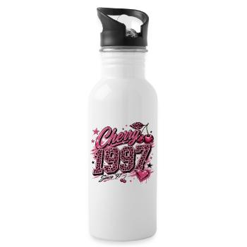 Cherry 1997 Leopard Glam - Water bottle with straw - white - Right