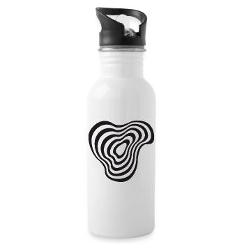 opart Conception de formes en lignes abstraites - Gourde avec paille intégrée - blanc - Droite
