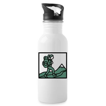 Wanderin Rucksack Berge Wandern Frauen Wanderlust - Trinkflasche mit integriertem Trinkhalm - Weiß - Rechts