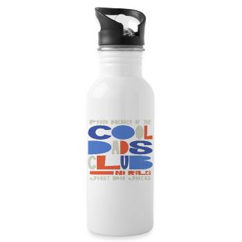 Cool Dads Club - Papa Vatertag Geschenk - Trinkflasche mit integriertem Trinkhalm - Weiß - Rechts