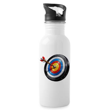 Vivid Bullseye Ziel-Burst - Trinkflasche mit integriertem Trinkhalm - Weiß - Rechts