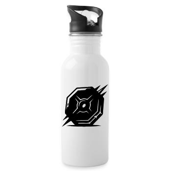Gewichte Symbol - Trinkflasche mit integriertem Trinkhalm - Weiß - Rechts