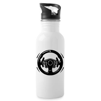 Steering Wheel Car Icon - Water bottle with straw - white - Right