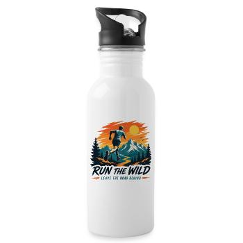 Run The Wild Trail Laufshirt - Trinkflasche mit integriertem Trinkhalm - Weiß - Rechts