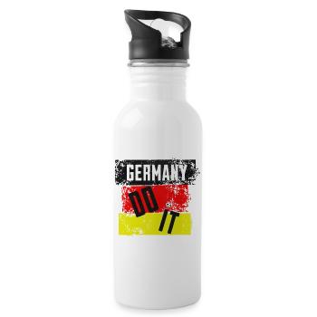 Deutschland Do It Flaggen Design Fußball - Trinkflasche mit integriertem Trinkhalm - Weiß - Rechts