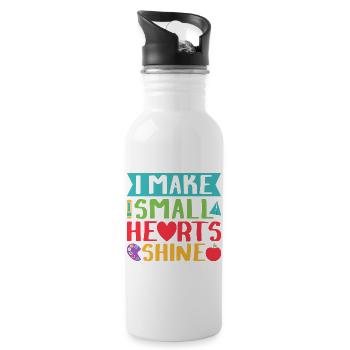 Pre K Teacher Small Hearts Shine Kindergarten - Water bottle with straw - white - Right