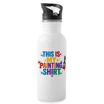 C’est ma chemise de peinture Drôles d’Art - Gourde avec paille intégrée - blanc - Droite