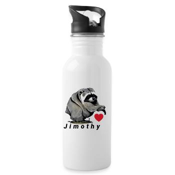 Conception du cœur de Jimothy Suricate - Gourde avec paille intégrée - blanc - Droite