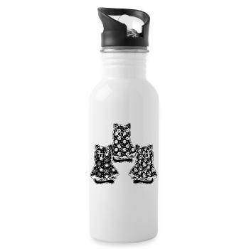 Funny Halloween Cat Ghost - Trinkflasche mit integriertem Trinkhalm - Weiß - Rechts
