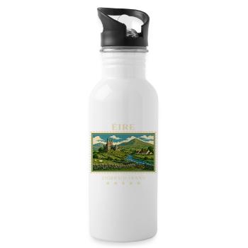 Irland Tipperary Vintage Reisemarke - Trinkflasche mit integriertem Trinkhalm - Weiß - Rechts