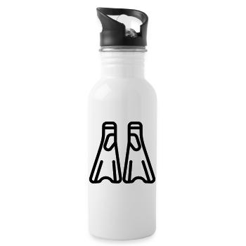 Schnorcheln - Trinkflasche mit integriertem Trinkhalm - Weiß - Rechts