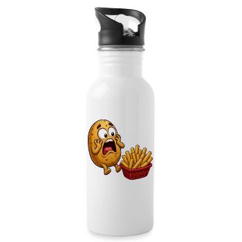 Potato Preparation French Fries Funny Fries - Water bottle with straw - white - Right