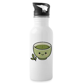 Collant mignon Kawaii Matcha Tea Cup - Gourde avec paille intégrée - blanc - Droite