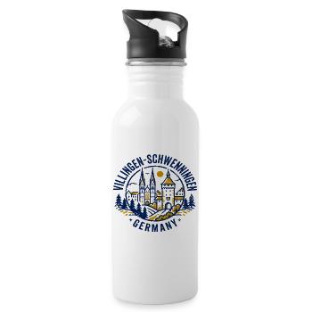 Vintage Villingen Schwenningen Germany City - Trinkflasche mit integriertem Trinkhalm - Weiß - Rechts