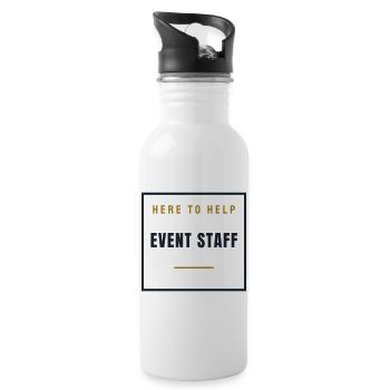 Event Staff - Stempel Text Design for Groups - Water bottle with straw - white - Right