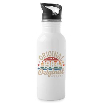 Original August 1984 Vintage Anniversary 1984 - Water bottle with straw - white - Right