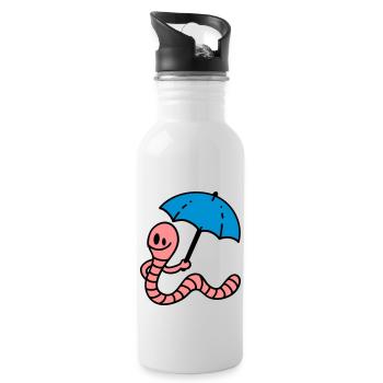 Earthworm - Water bottle with straw - white - Right