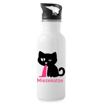 Miezekotze - Trinkflasche mit integriertem Trinkhalm - Weiß - Rechts