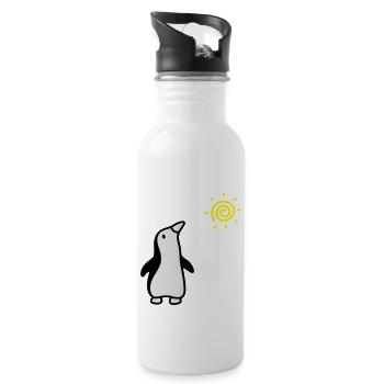 Penguin + soleil - Gourde avec paille intégrée - blanc - Droite