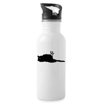 Vogel tot bird dead - Trinkflasche mit integriertem Trinkhalm - Weiß - Rechts