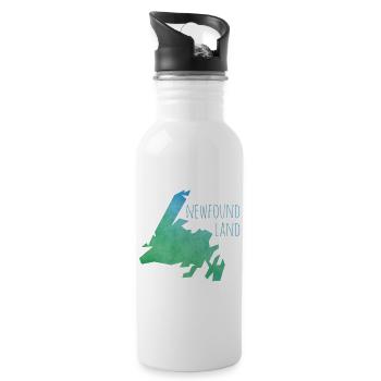 newfoundland - Trinkflasche mit integriertem Trinkhalm - Weiß - Rechts