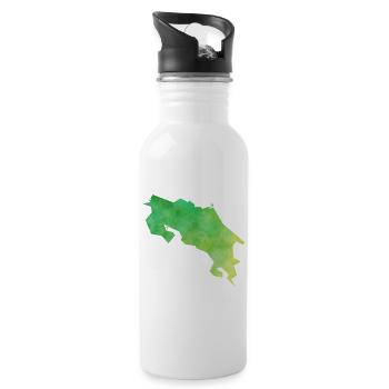 costa Rica - Trinkflasche mit integriertem Trinkhalm - Weiß - Rechts