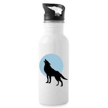 Loup et Lune - Gourde avec paille intégrée - blanc - Droite