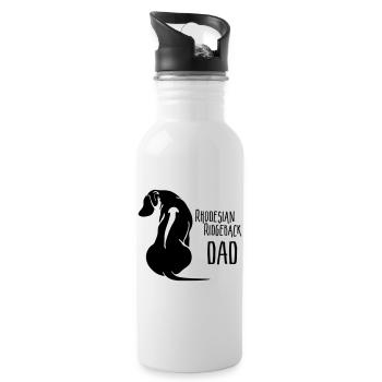Rhodesian Ridgeback Dad - Trinkflasche mit integriertem Trinkhalm - Weiß - Rechts