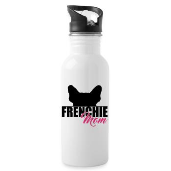 FRENCHIE MOM French Bulldog Canine Dog - Water bottle with straw - white - Right