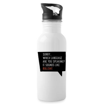 2541614 16060894 bullshit - Water bottle with straw - white - Right