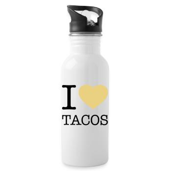 I LOVE TACOS - Trinkflasche mit integriertem Trinkhalm - Weiß - Rechts