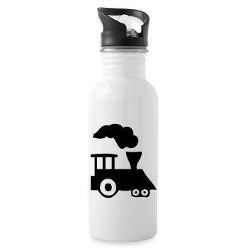 Lokomotive Bath1 - Trinkflasche mit integriertem Trinkhalm - Weiß - Rechts