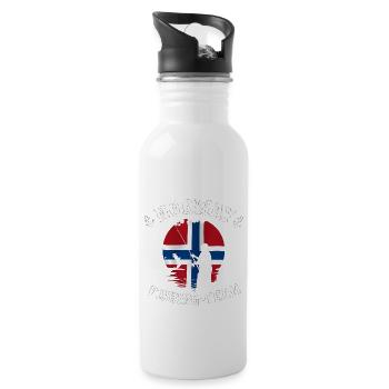 Norway-fishing-team - Trinkflasche mit integriertem Trinkhalm - Weiß - Rechts