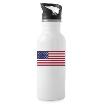 Drapeau des États-Unis pour les fans américains et américains - Gourde avec paille intégrée - blanc - Droite