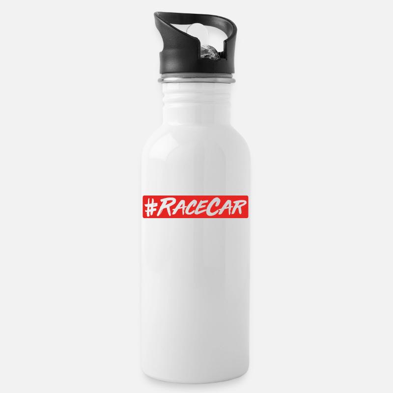 Racecar - Gourde avec paille intégrée - blanc