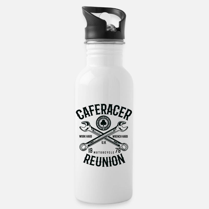 Caferacer Reunion 2 - Gourde avec paille intégrée - blanc