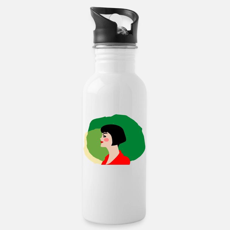 Amelie - Trinkflasche mit integriertem Trinkhalm - Weiß